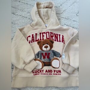 Zara Cream California Bear Kids Hoodie
